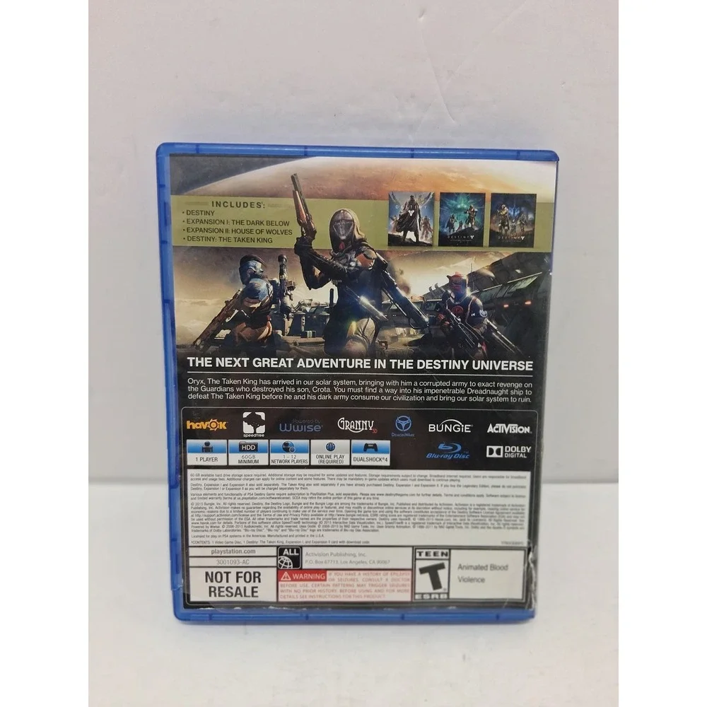 Destiny The Taken King Legendary Edition Sony PlayStation 4 PS4 Activision Game